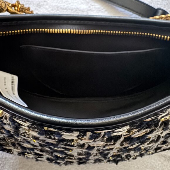 Charles & Keith Dancer Tweed Crescent Crossbody Bag, Navy - Picture 3 of 3